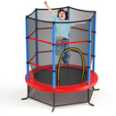 55 Inch Kids Recreational Trampoline Bouncing Jumping Mat with Enclosure Net (Navy)