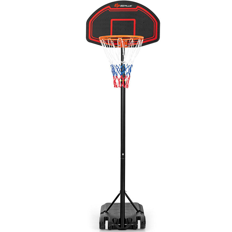 Adjustable Kids Basketball Hoop Stand with Durable Net and Wheel