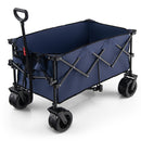 Folding Utility Garden Cart with Wide Wheels and Adjustable Handle