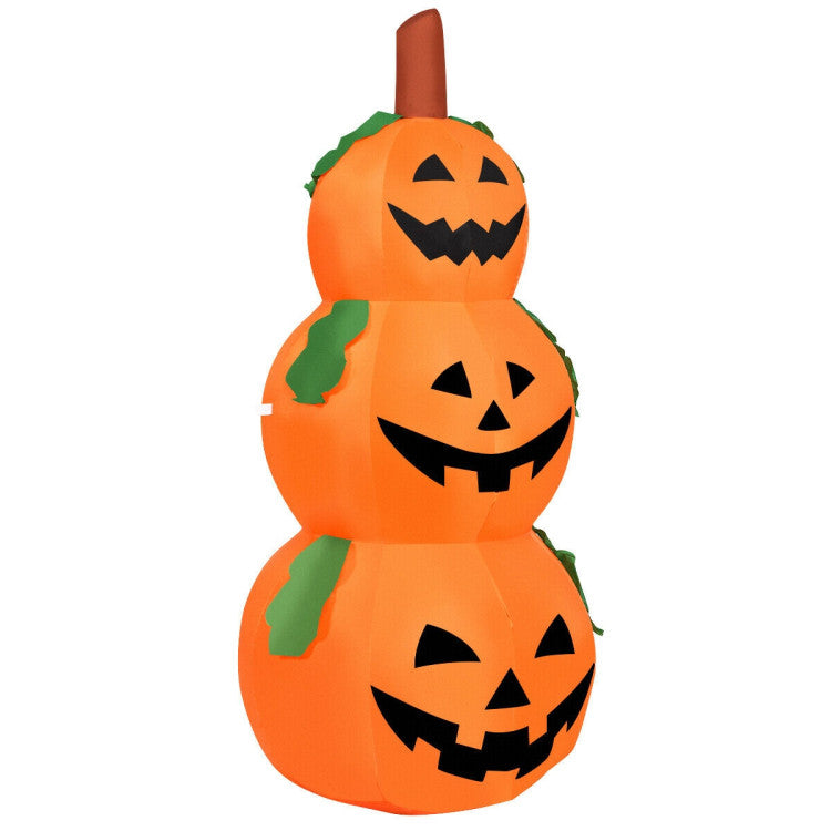 5 Feet Halloween Inflatable 3-Pumpkin Stack Ghost