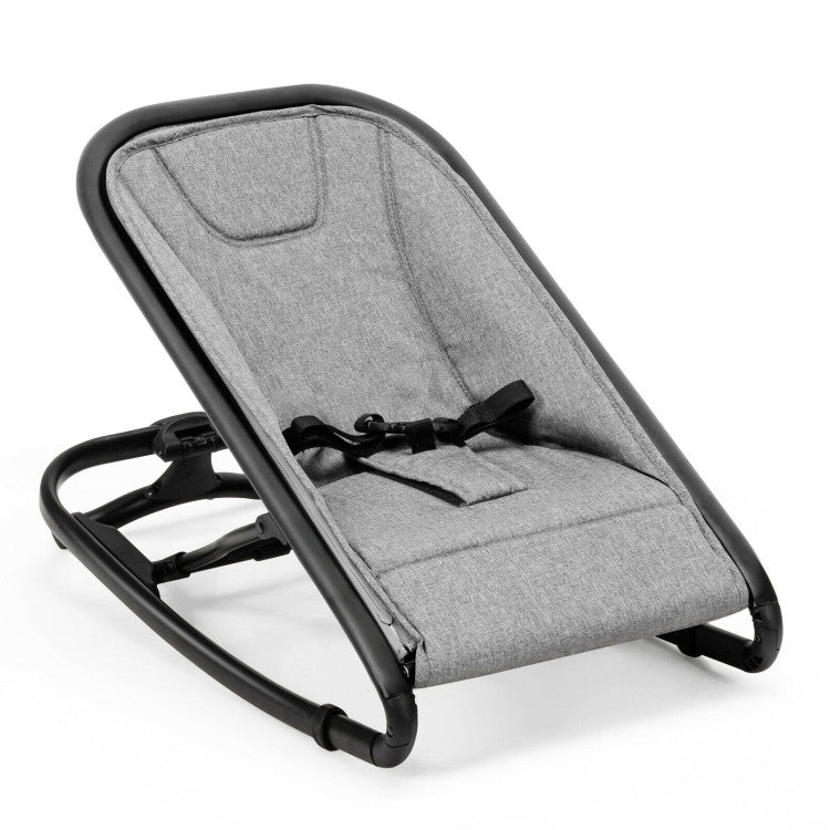 2-in-1 Adjustable Baby Bouncer and Rocker - Light Gray