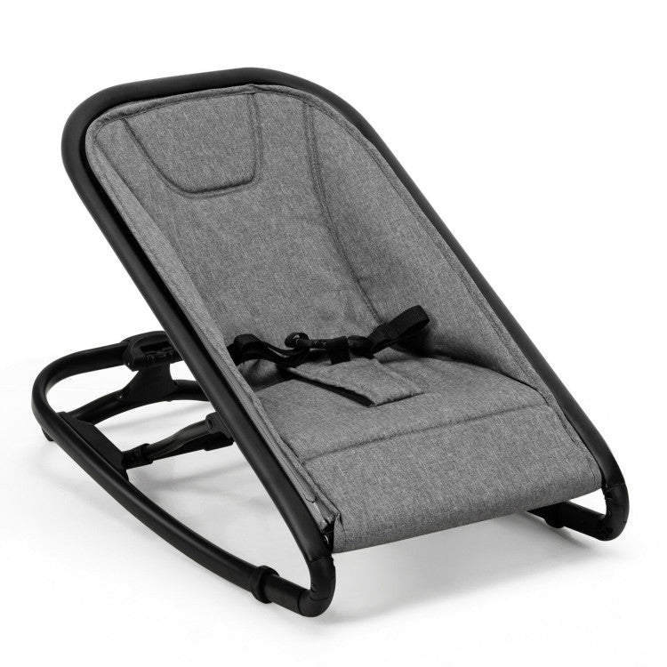 2-in-1 Adjustable Baby Bouncer and Rocker - Light Gray