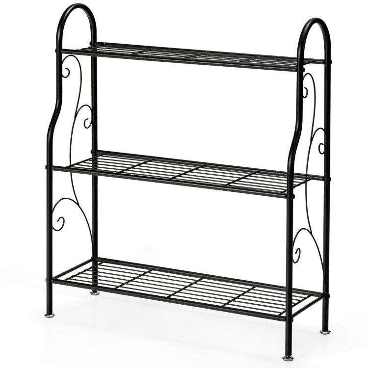 3-Tier Scrollwork Designed Metal Plant Stand