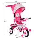 4-in-1 Detachable Baby Stroller Tricycle with Round Canopy