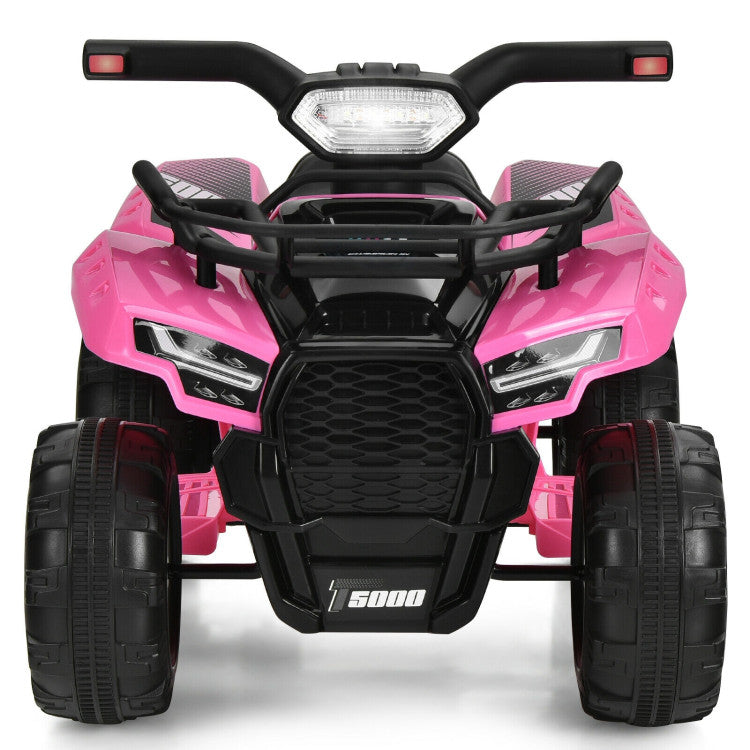 6V Kids ATV Quad Electric Ride On Car with LED Light and MP3 (Pink)