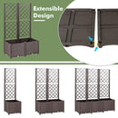 Raised Garden Bed with Trellis Planter Box for Climbing Plants - Brown