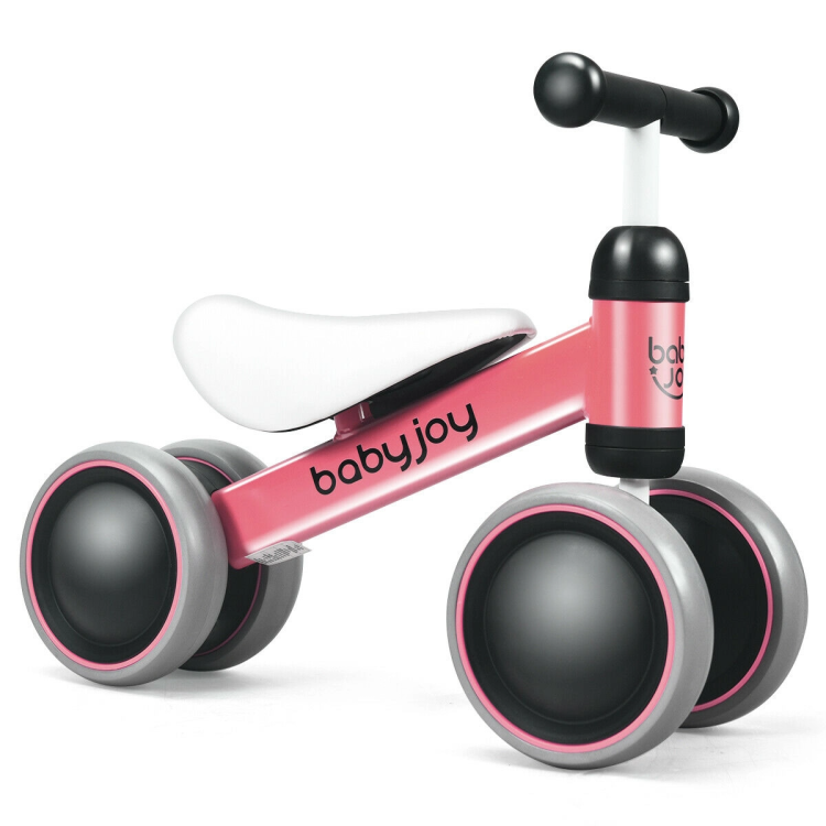 4 Wheels No-Pedal Baby Balance Bike - Pink