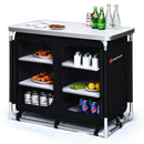 Outdoor Camping Cooking Table with Storage Organizer