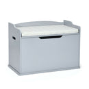 Kids Toy Wooden Flip-top Storage Box Chest Bench with Cushion Hinge (White)
