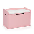 Kids Toy Wooden Flip-top Storage Box Chest Bench with Cushion Hinge (White)