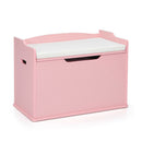 Kids Toy Wooden Flip-top Storage Box Chest Bench with Cushion Hinge (White)