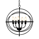 20 Inch 5 Lights Metal Chandelier with Pivoting Interlocking Rings