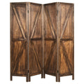 4 Panels Folding Wooden Room Divider