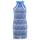 Jewel Neck Sleeveless Zippered Lace Mini Dress for Ladies