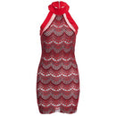 Jewel Neck Sleeveless Zippered Lace Mini Dress for Ladies