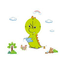 Creative 3D Sticker Wall Clock Dinosaur Pattern Personalized Home Decor