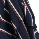 Long Sleeve Falbala Stripe Faux Wrap Dress