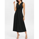 Ruched Longline V Neck Dress