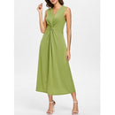 Ruched Longline V Neck Dress