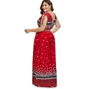 Polka Dot Women Deep V Neck Sleeveless Maxi Dress (Large)