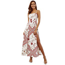 Strap Split Floral Print Bohemian Maxi Dress