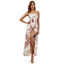Strap Split Floral Print Bohemian Maxi Dress