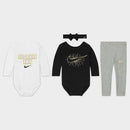GIRLS' INFANT NIKE SPARKLE BODYSUITS AND JOGGER PANTS SET (3-PACK)