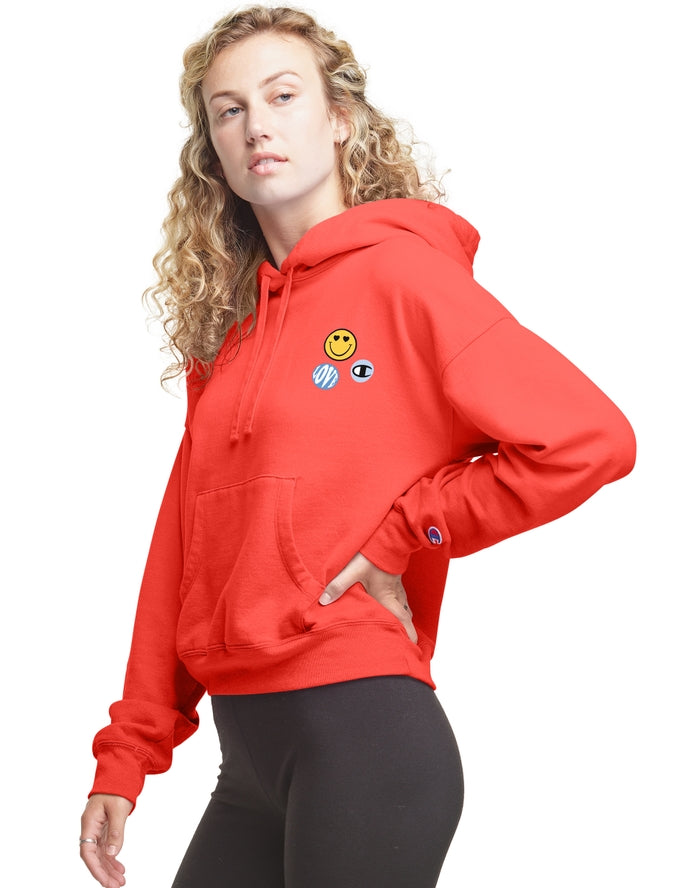 Powerblend Relaxed Hoodie, Smiley Face Graphics