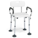 Shower Chair Spa Bathtub Adjustable Height Bench w/ Removable Armrests & Back