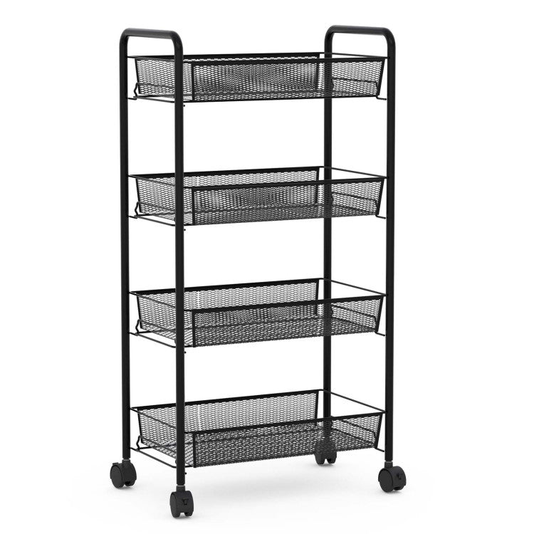 4 Tier Storage Rack Trolley Cart