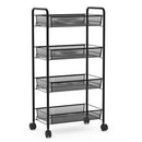 4 Tier Storage Rack Trolley Cart (Gray)