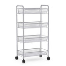 4 Tier Storage Rack Trolley Cart (Gray)