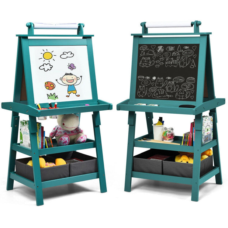 3 in 1 Double-Sided Storage Art Easel (Coffee)