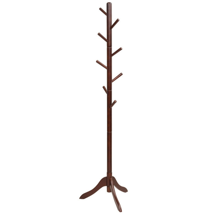 Adjustable Free Standing Wooden Coat Rack (Brown)