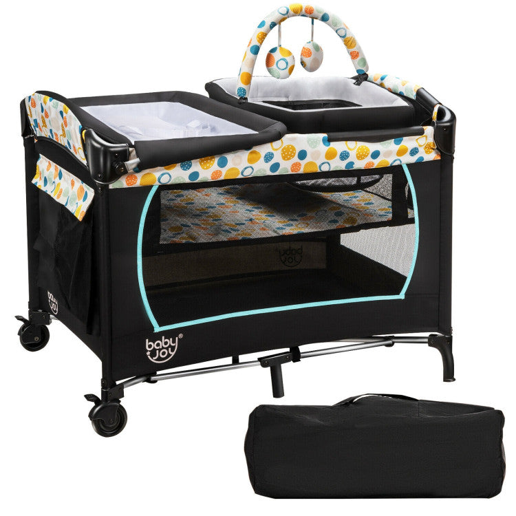 4-in-1 Convertible Portable Baby Playard with Changing Station