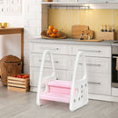 Kids Step Stool Learning Helper with Armrest for Kitchen Toilet Potty Training