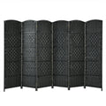 6 Feet 6-Panel Weave Folding Fiber Room Divider Screen