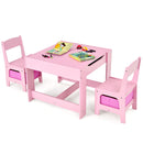 Kids Table Chairs Set With Storage Boxes Blackboard Whiteboard Drawing (Natural)