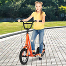 Height Adjustable Kid Kick Scooter with 12 Inch Air Filled Wheel - Orange