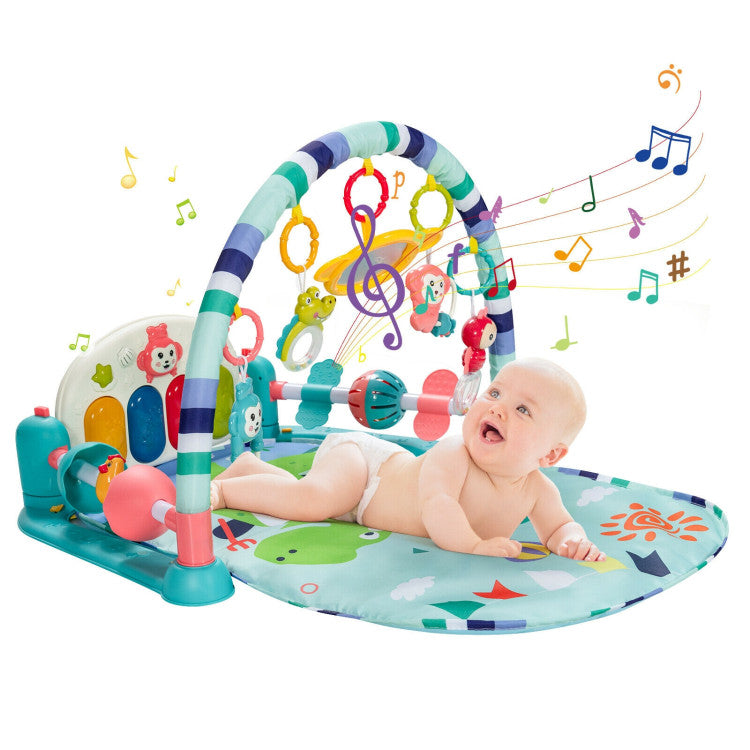 Baby Kick and Play Gym Mat Activity Center with Detachable Piano for Bedroom