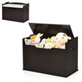 Kids Toy Wooden Flip-top Storage Box Chest Bench with Cushion Hinge (White)