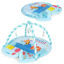 Baby Activity Play Mat with 5 Hanging Sensory Toys (Pink)