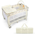 Portable Foldable Baby Playard Nursery Center with Changing Station - Pink