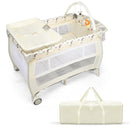 Portable Foldable Baby Playard Nursery Center with Changing Station - Pink