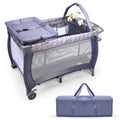 Portable Foldable Baby Playard Nursery Center with Changing Station - Pink