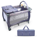 Portable Foldable Baby Playard Nursery Center with Changing Station - Pink