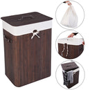 Rectangle Bamboo Hamper Laundry Basket - Brown