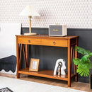 Console Table with Drawer Storage Shelf for Entryway Hallway - Natural