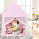Kids Play Tent Large Playhouse Children Play Castle Fairy Tent Gift with Mat (pink)