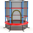55 Inch Kids Recreational Trampoline Bouncing Jumping Mat with Enclosure Net (Navy)